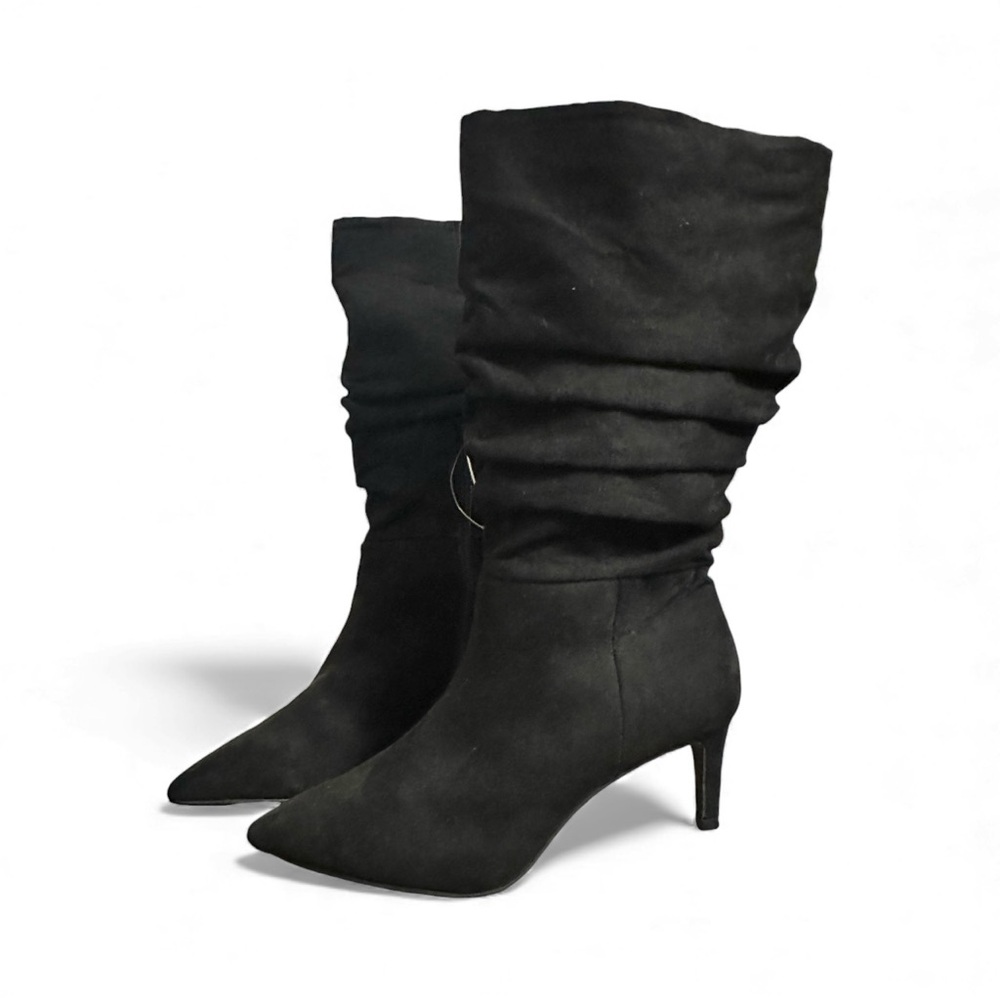 SOLD ALFANI Lissa Slouch Boots Pointed Toe Women’s Fashion Heels Shoes Black
